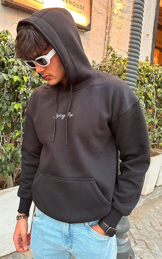 LAZYFOX-NOT YOUR BABY,BABY HOODIE BLACK - St.Jones