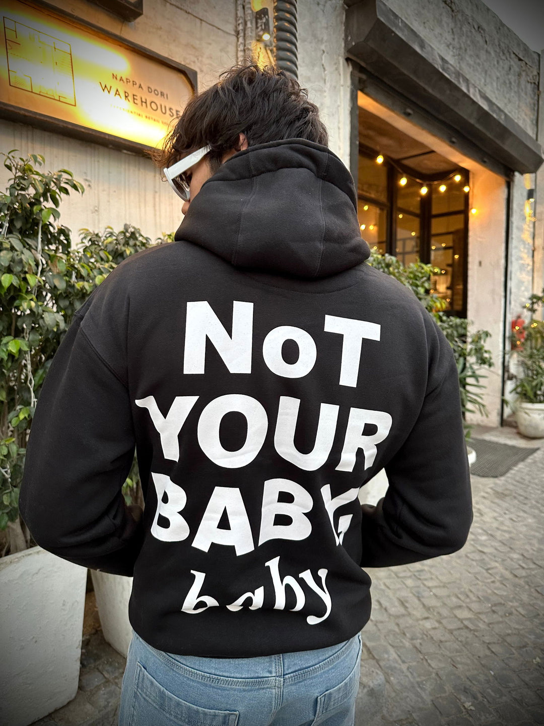 LAZYFOX-NOT YOUR BABY,BABY HOODIE BLACK - St.Jones