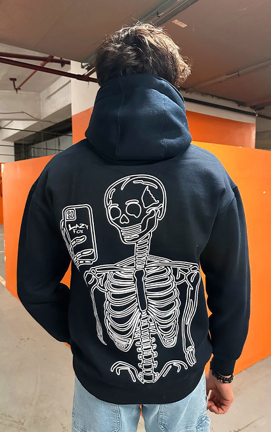 LAZYFOX SKELETON HOODIE-Navy Blue - St.Jones