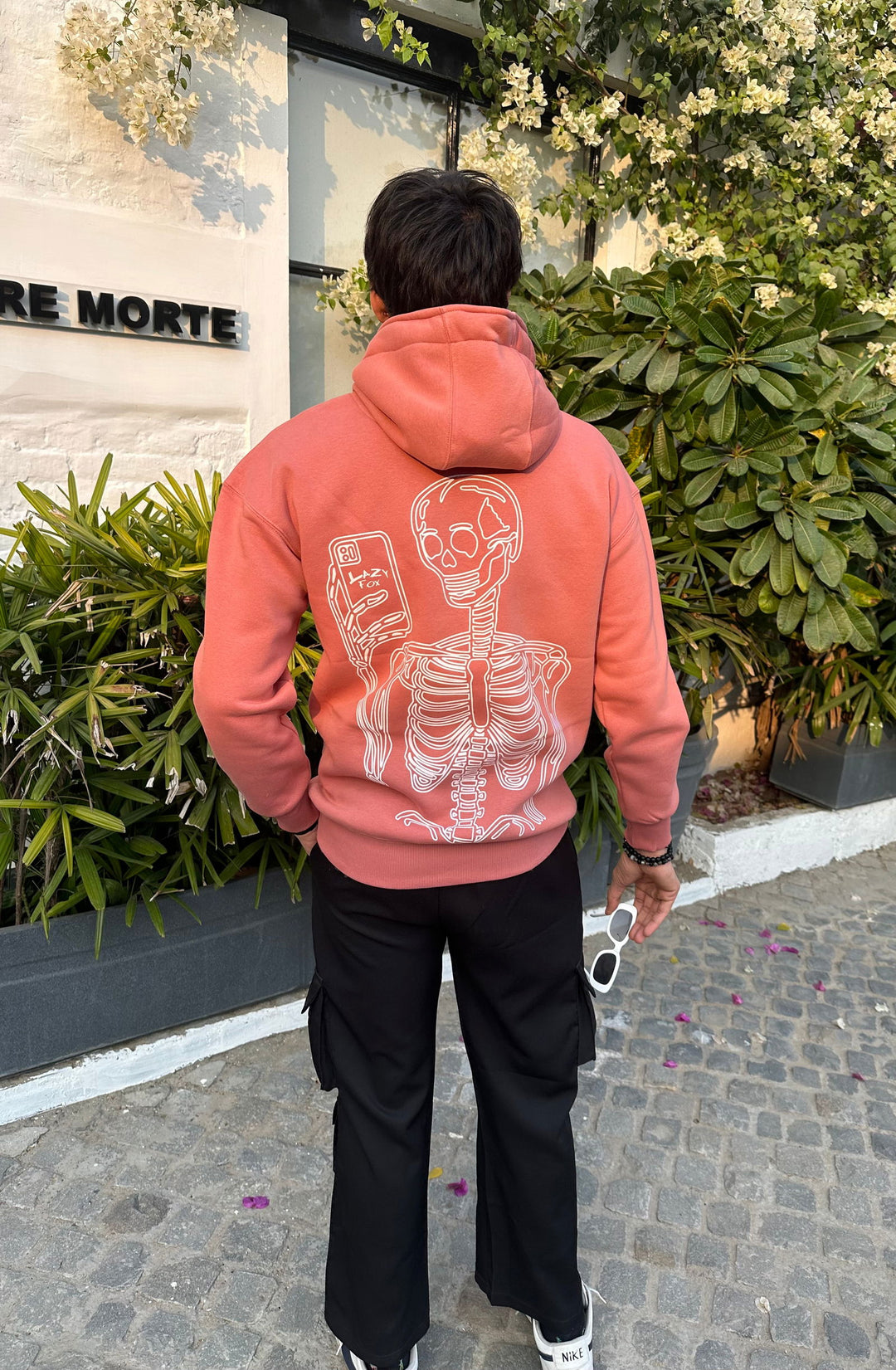LAZYFOX SKELETON HOODIE-PINK –