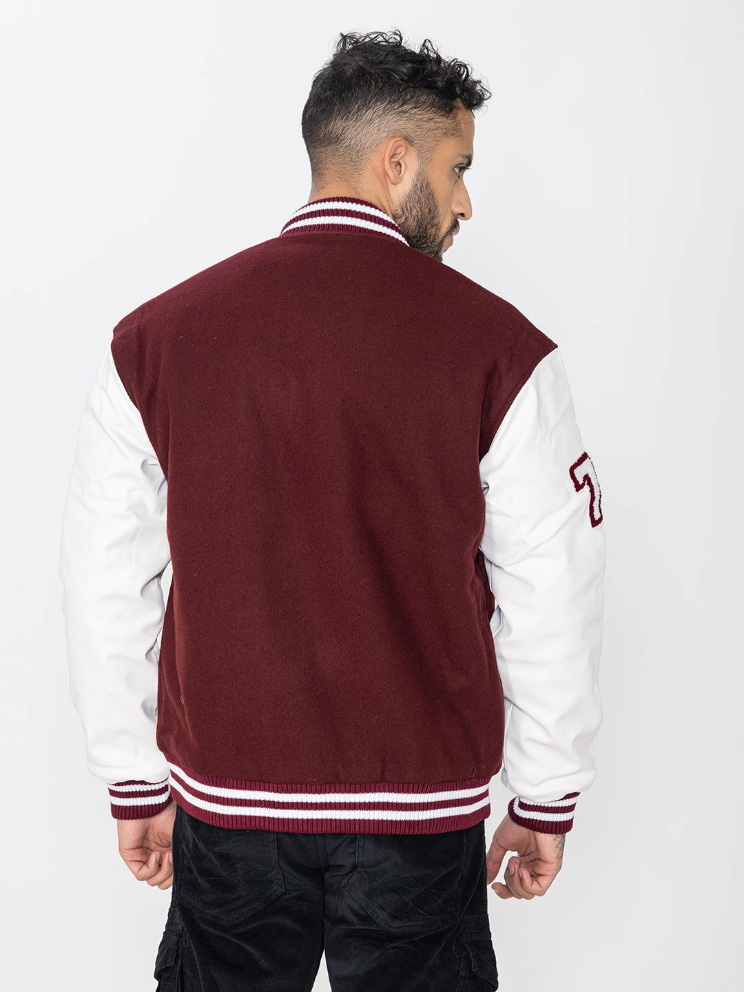 LAZY FOX MAROON VARSITY JACKET - St.Jones