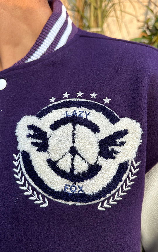 LAZY FOX PURPLE VARSITY JACKET - St.Jones