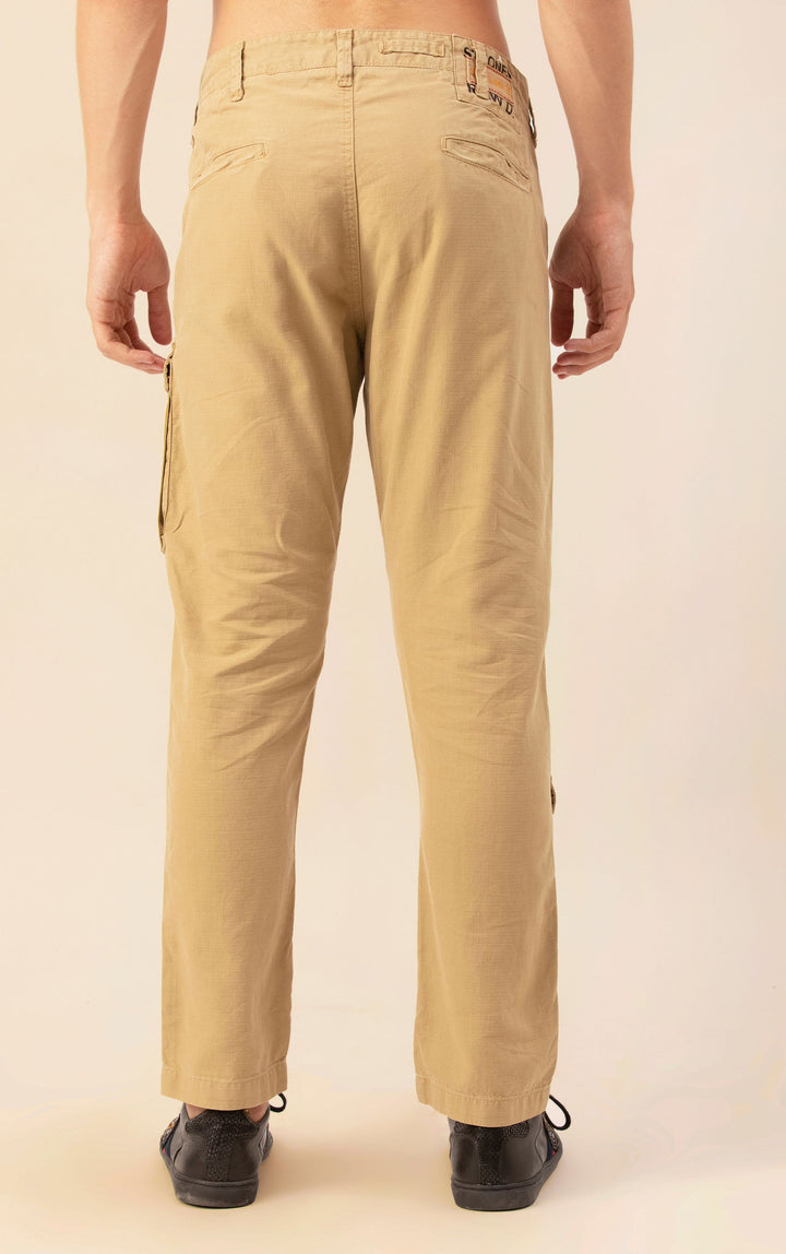 LINEN SLIMFIT CARGO-khaki - St.Jones