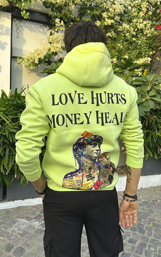 LOVE HURTS MONEY HEALS-NEON GREEN - St.Jones