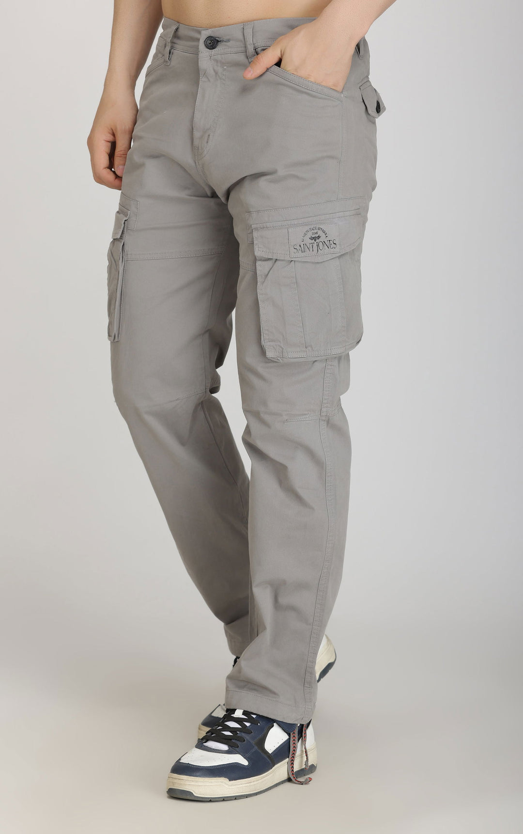 Light grey COTTON CARGO 6-POCKETS - St.Jones