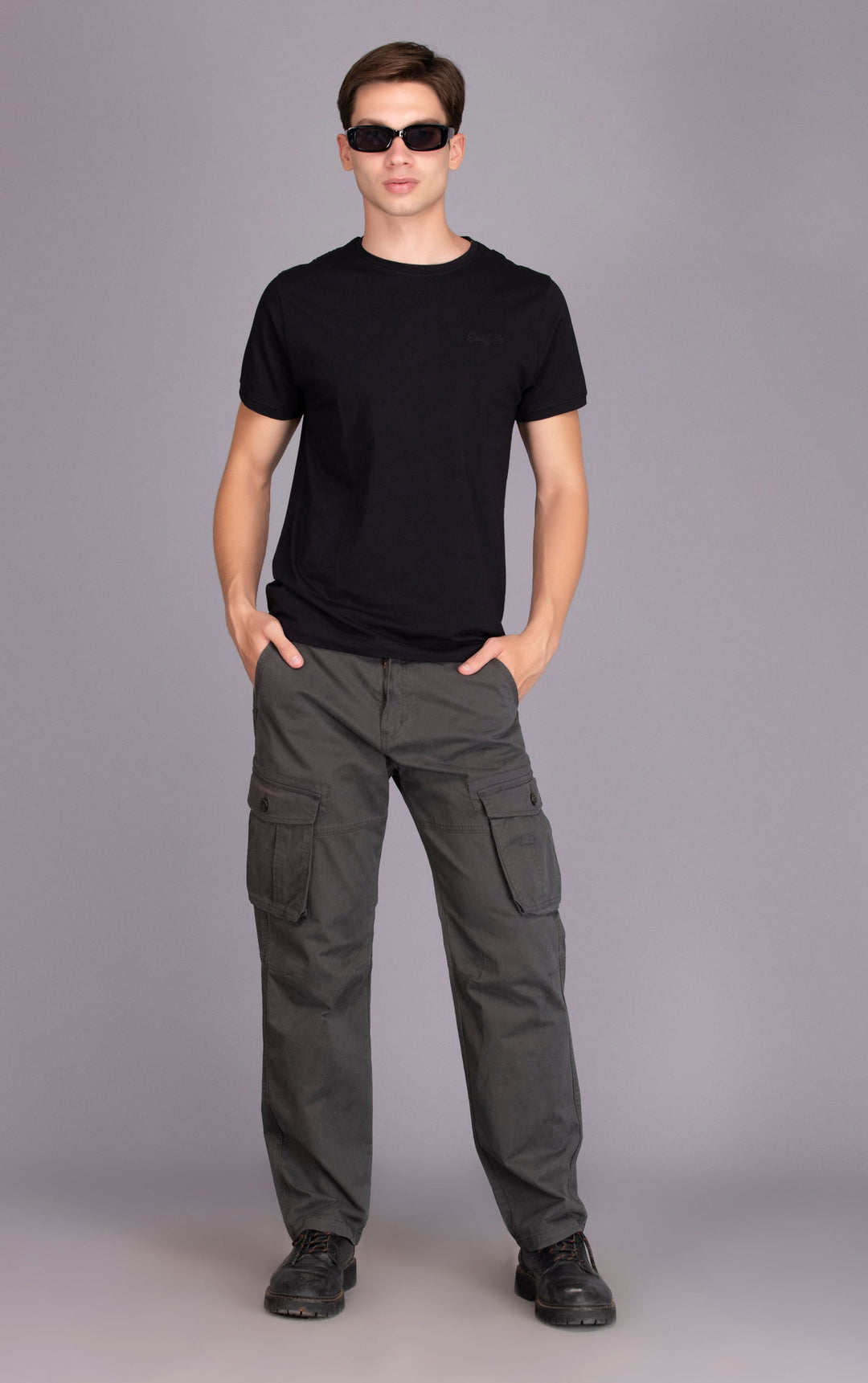 MEN STRAIGHTFIT LOOSE CARGO-Dark grey - St.Jones