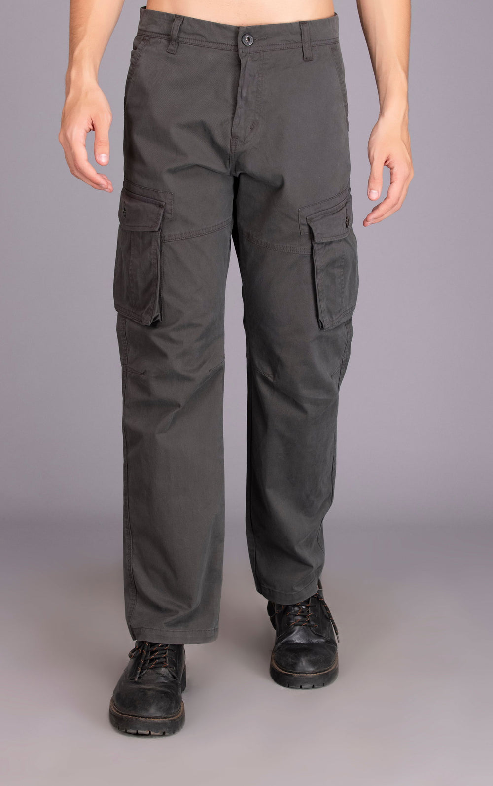 MEN STRAIGHTFIT LOOSE CARGO-Dark grey - St.Jones