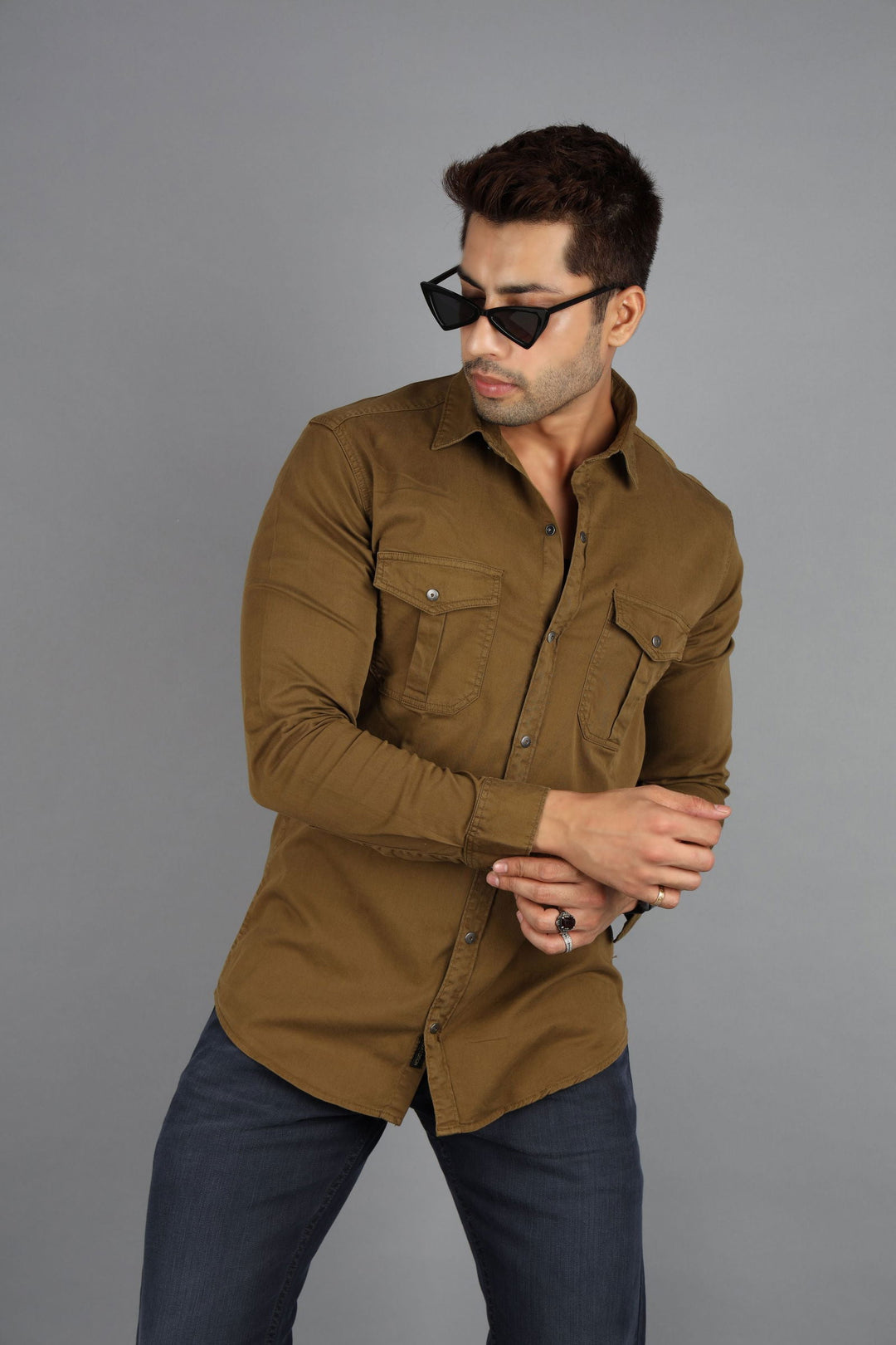 Men Cargo Shirt khaki - St.Jones