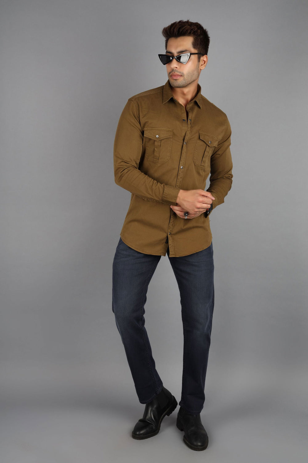 Men Cargo Shirt khaki - St.Jones