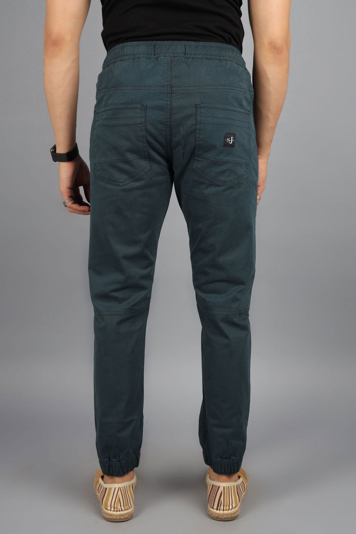 Men Flatfront Rib Joggers-Bottle green - St.Jones