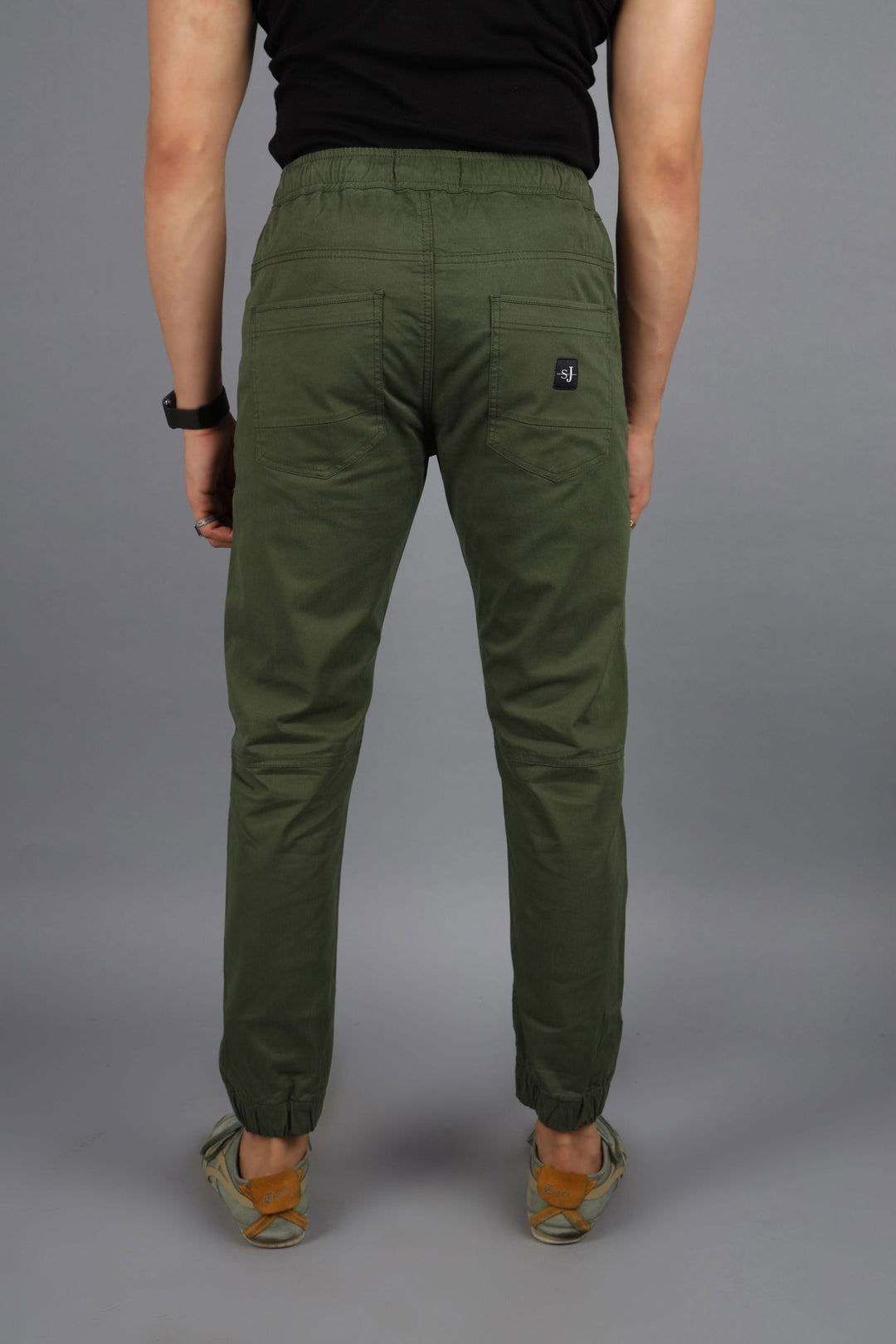 Men Flatfront Rib Joggers-Dark green - St.Jones