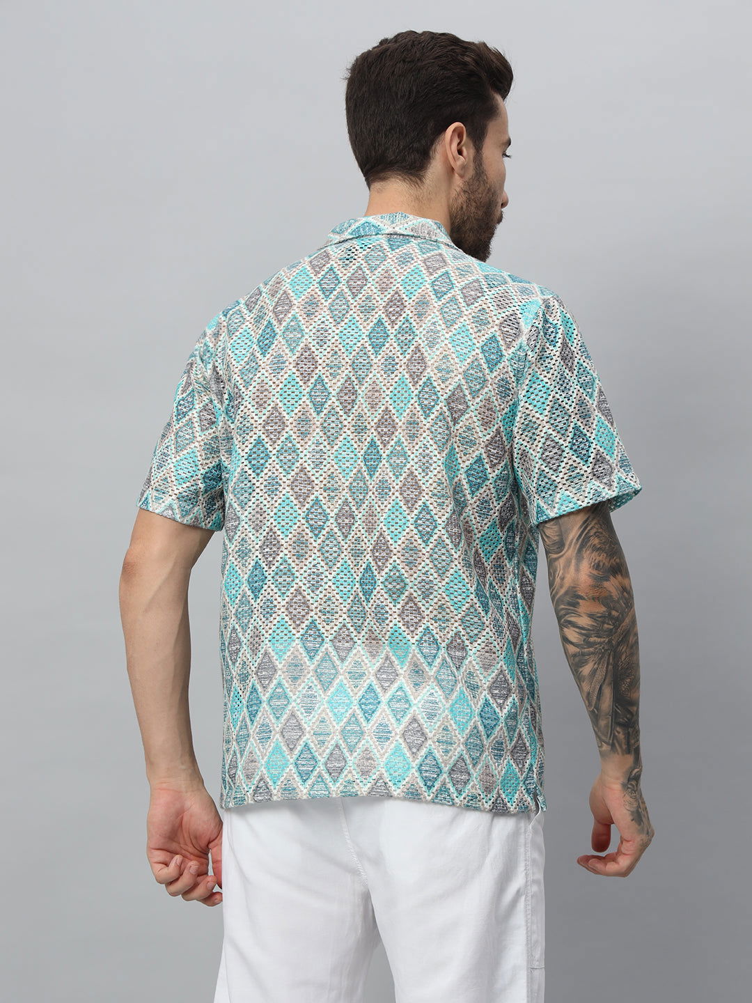 Men Green printed half shirt - St.Jones