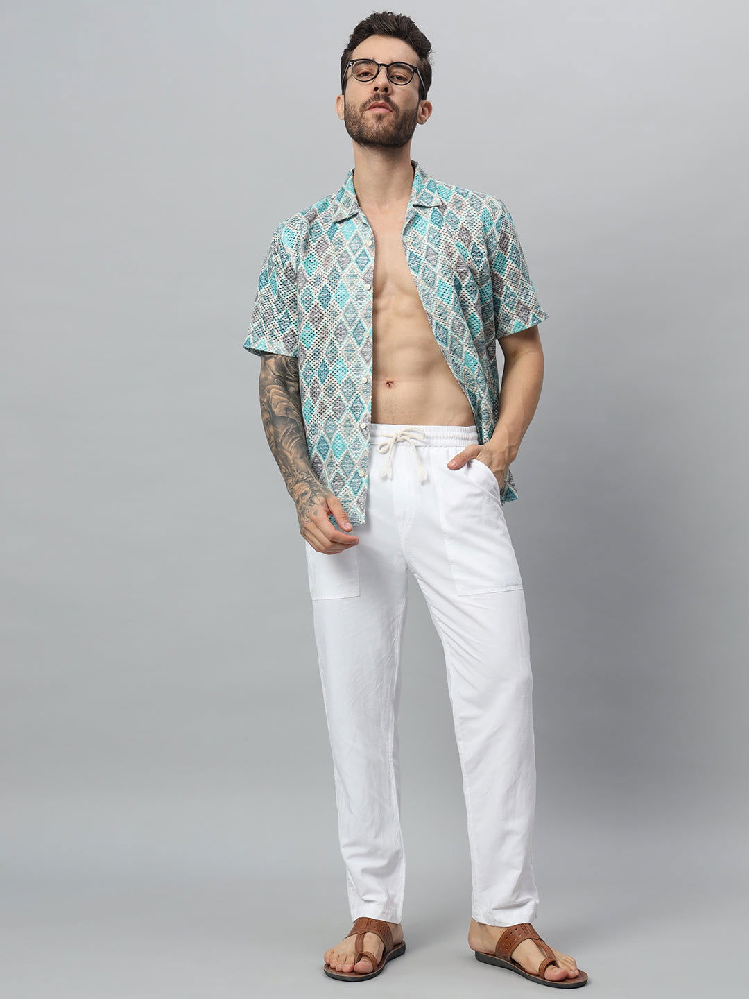 Men Green printed half shirt - St.Jones