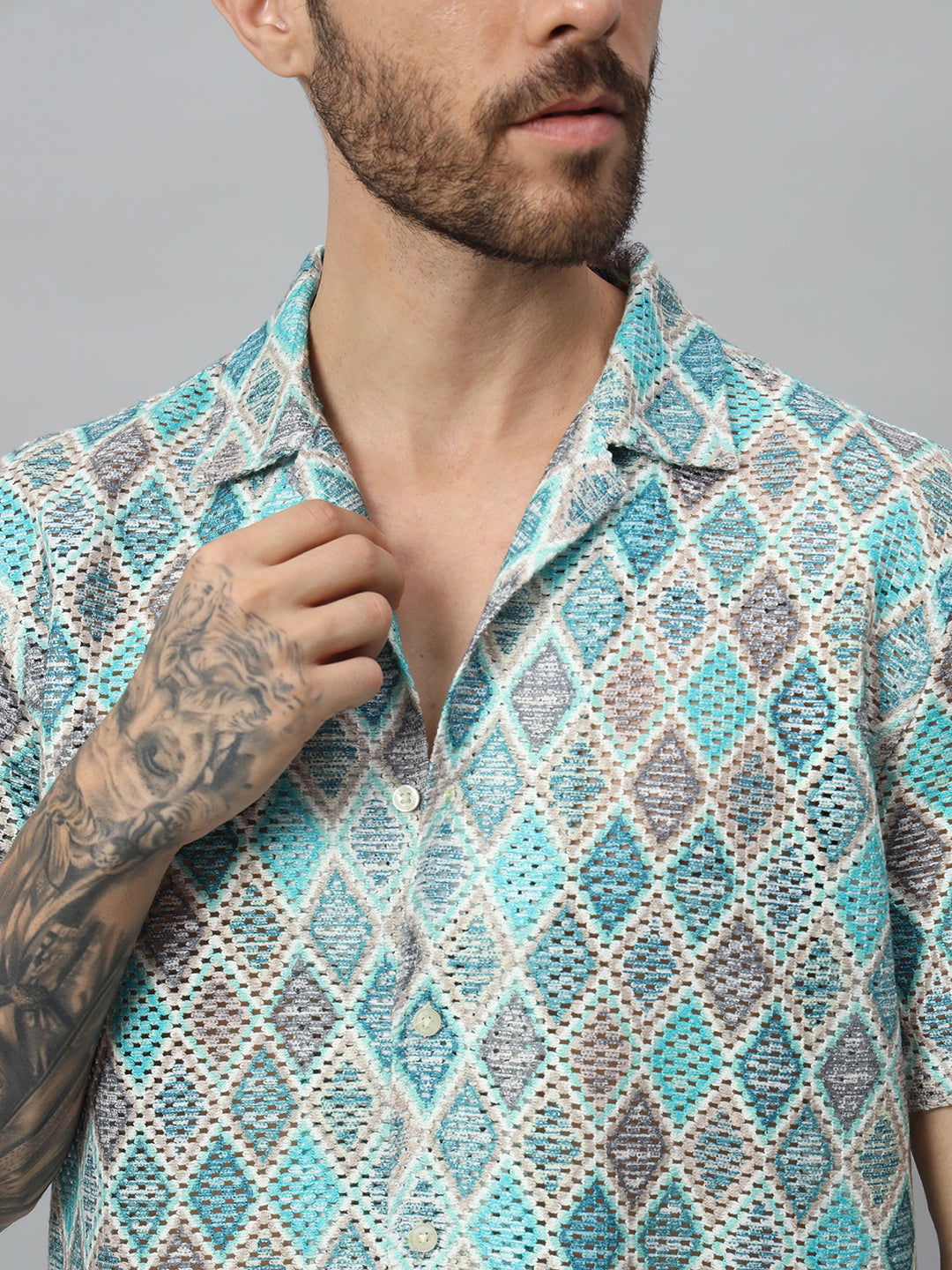 Men Green printed half shirt - St.Jones