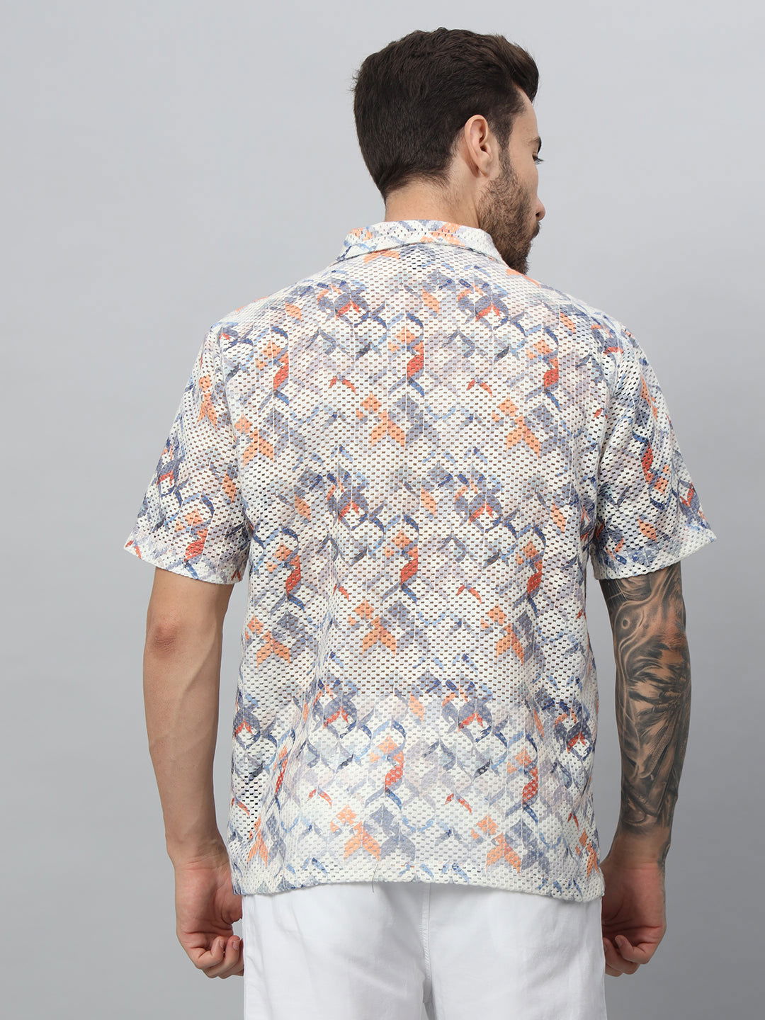 Men net printed Half shirt - St.Jones