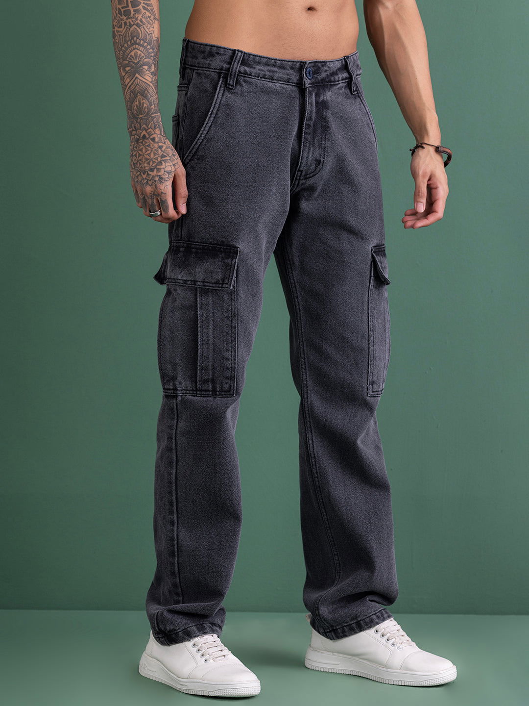 NEW CARGO DENIMS-CHARCOAL GREY - St.Jones