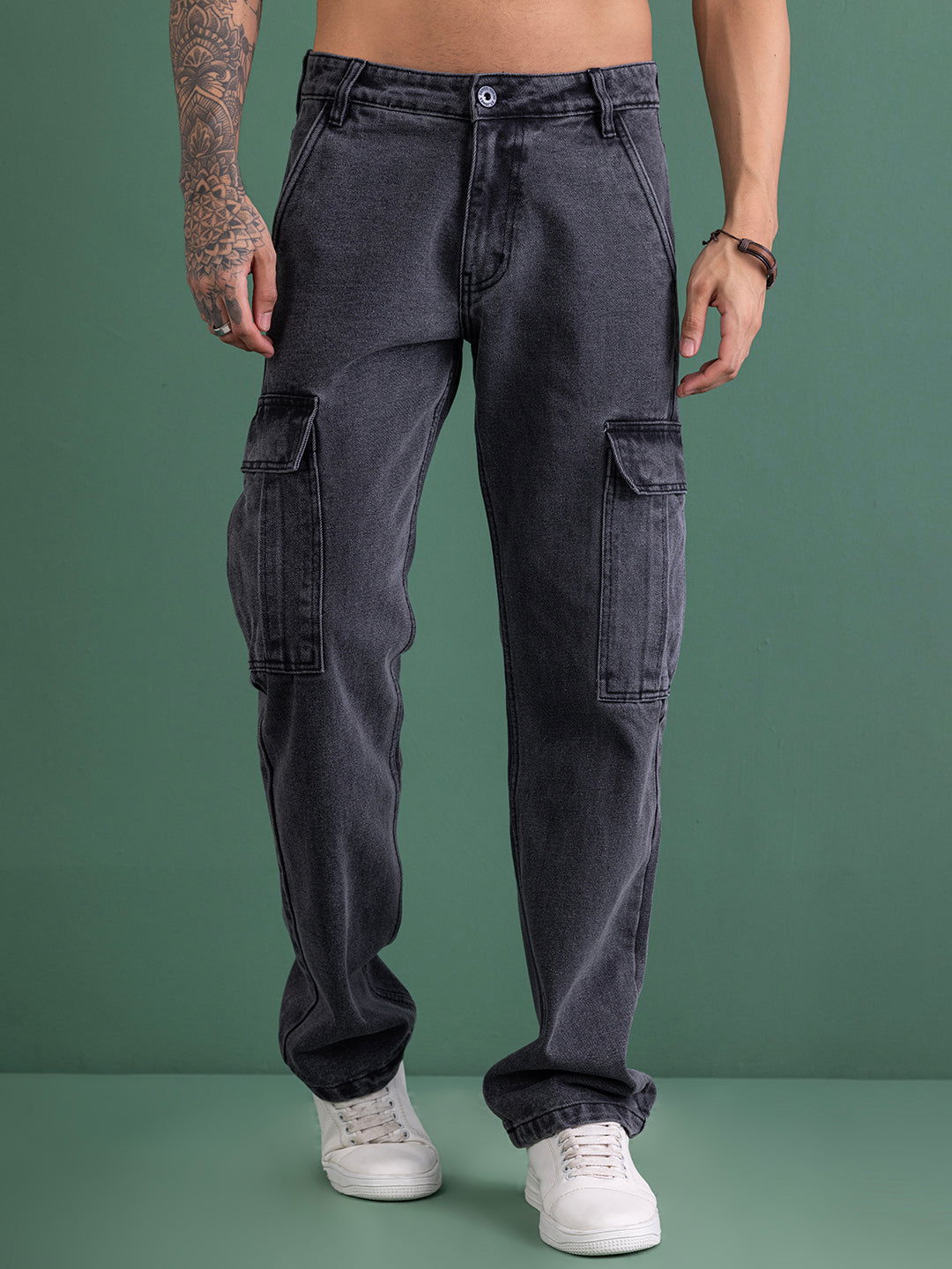 NEW CARGO DENIMS-CHARCOAL GREY - St.Jones