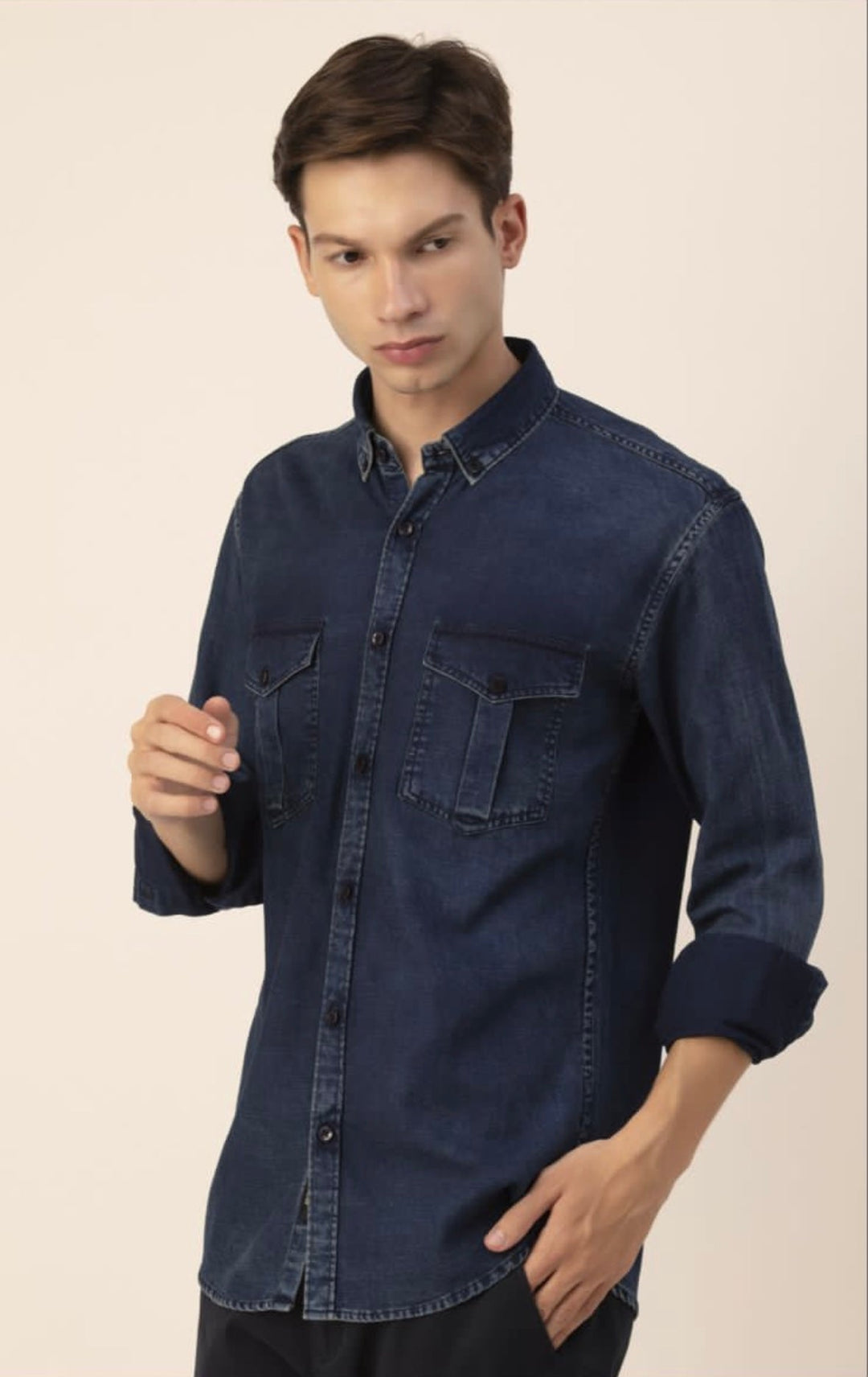 New Dark Blue Denim Shirt - St.Jones