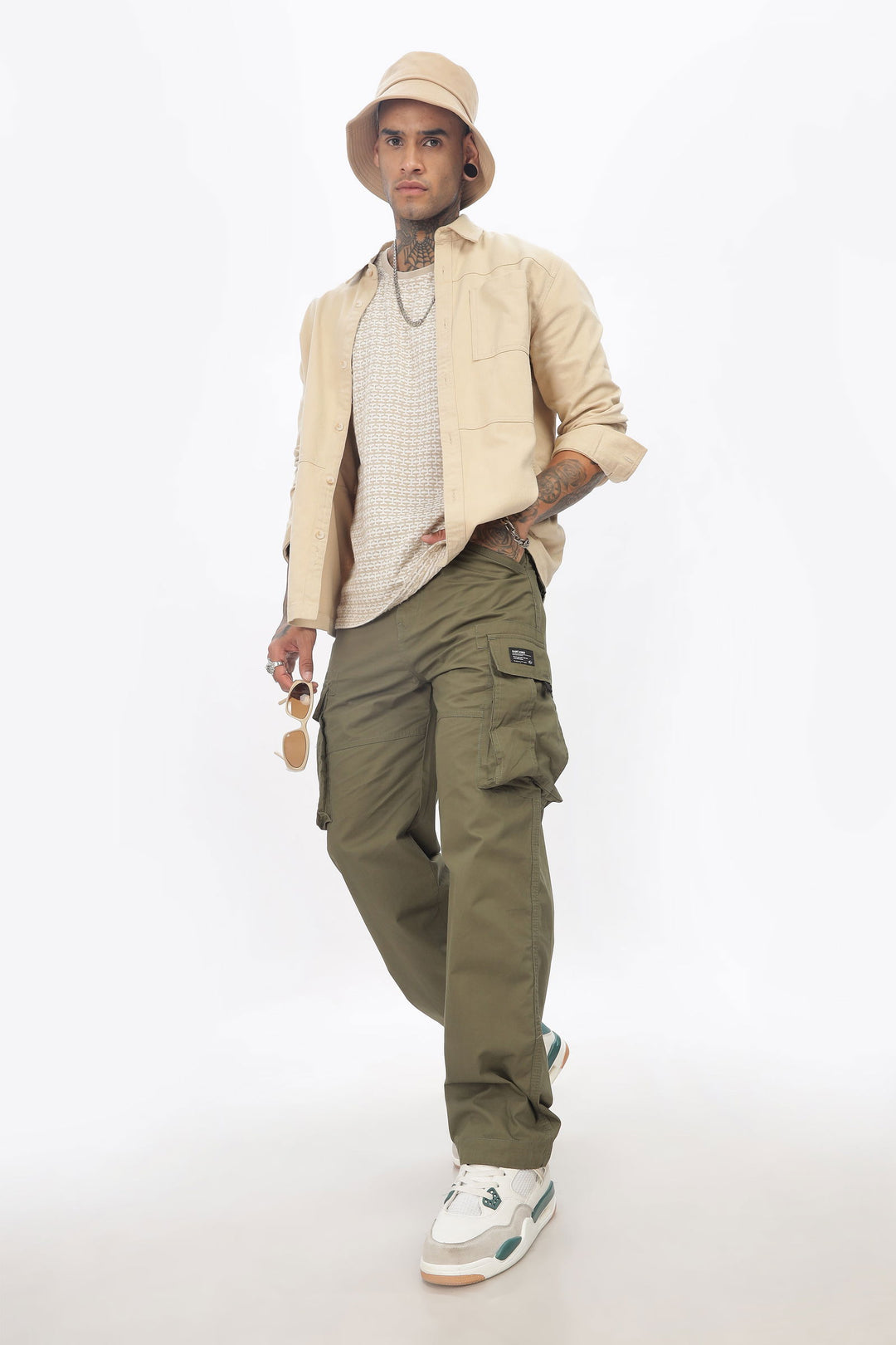 OLIVE STRAIGHT CARGO PANTS - St.Jones