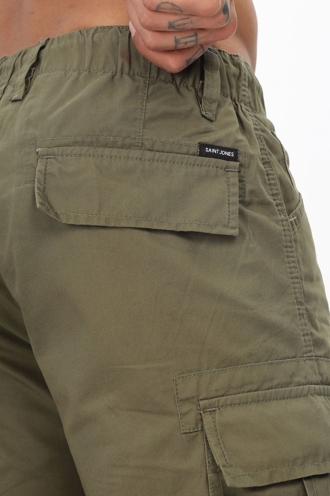 OLIVE STRAIGHT CARGO PANTS - St.Jones