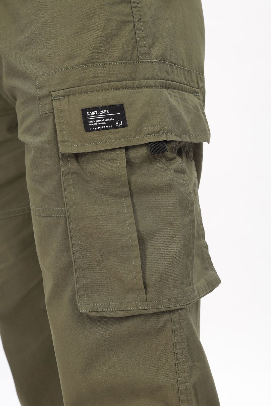 OLIVE STRAIGHT CARGO PANTS - St.Jones