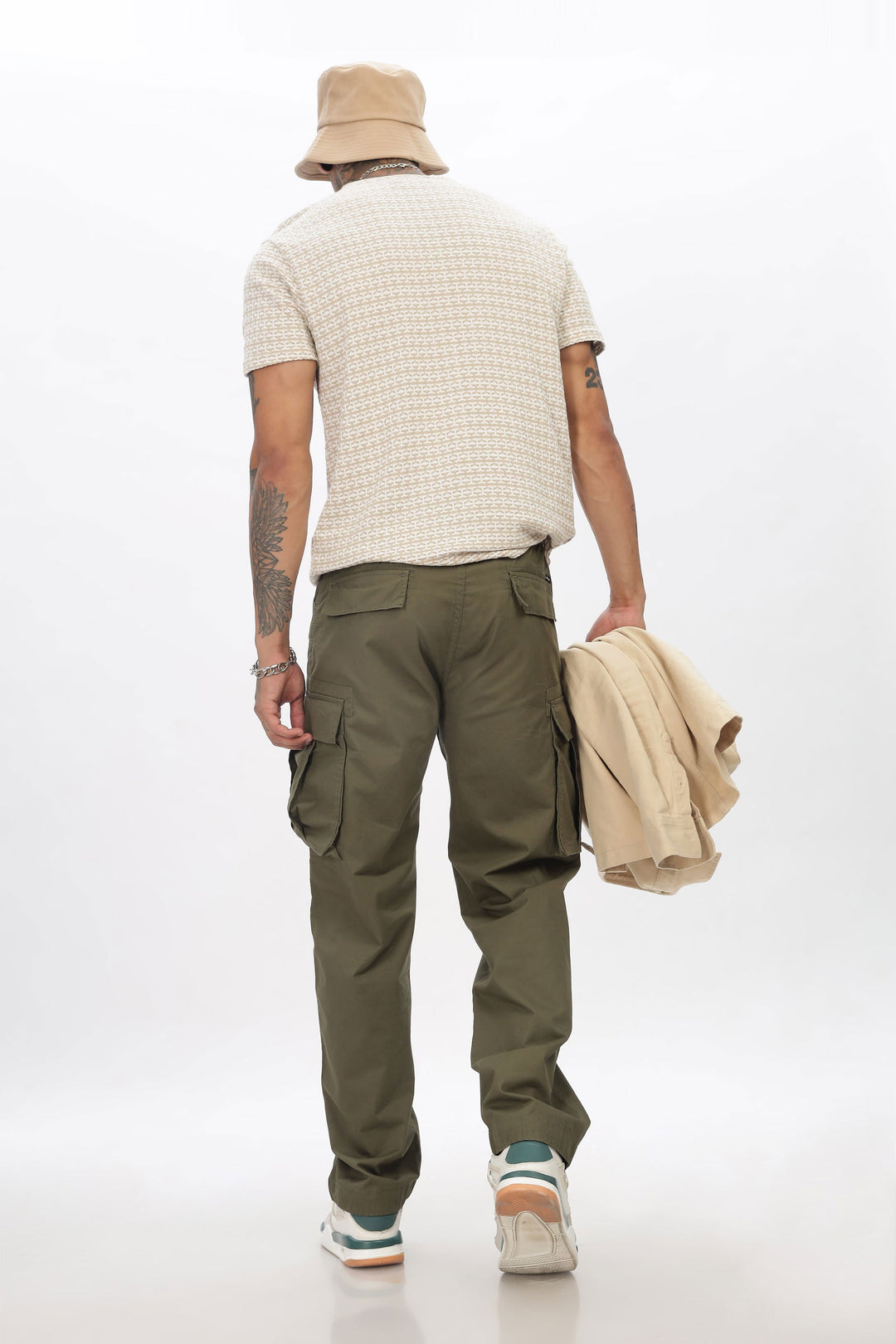 OLIVE STRAIGHT CARGO PANTS - St.Jones