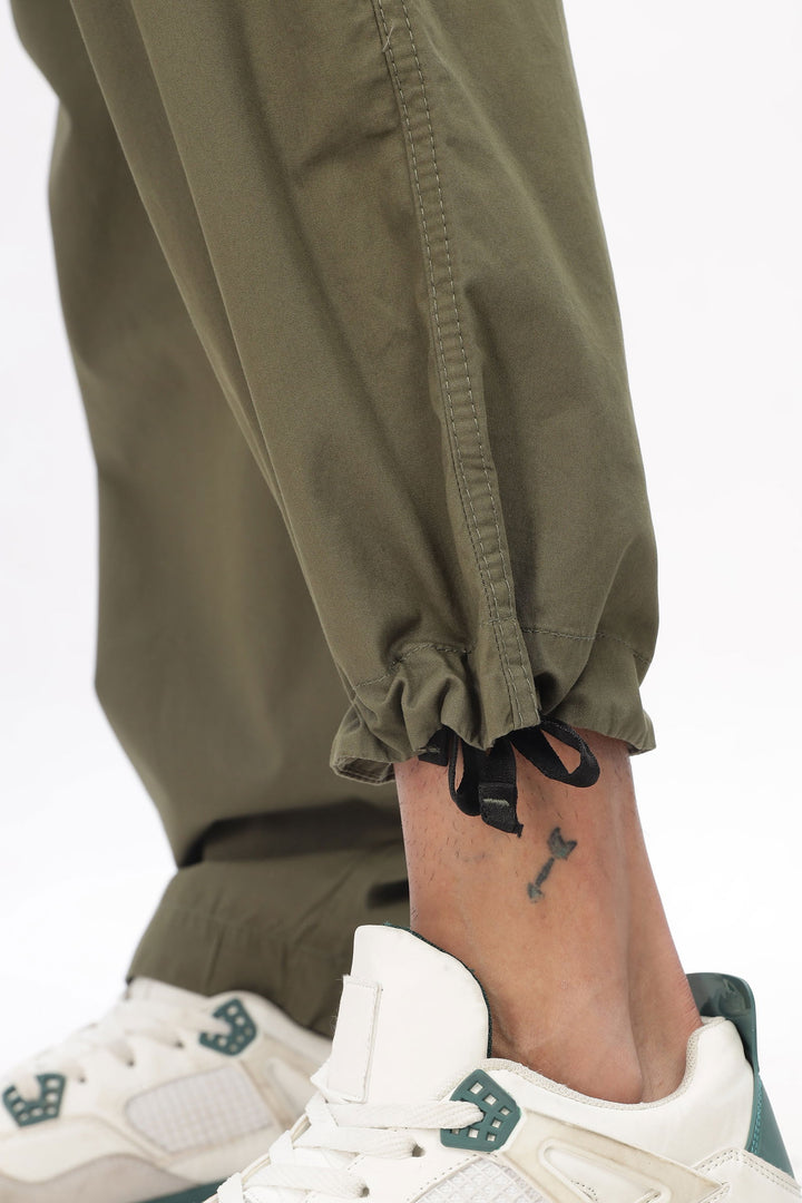 OLIVE STRAIGHT CARGO PANTS - St.Jones