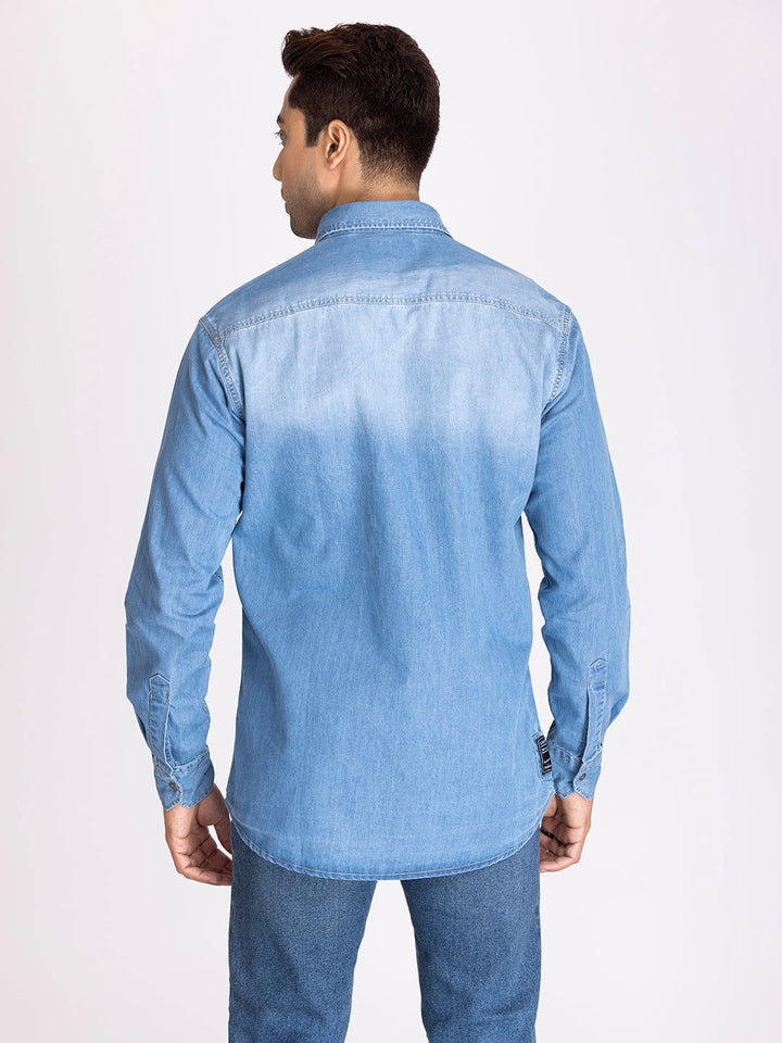 PREMIUM SLUB DENIM SHIRT-SKY BLUE - St.Jones