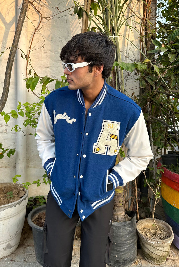 ROYAL BLUE VARSITY JACKET - St.Jones