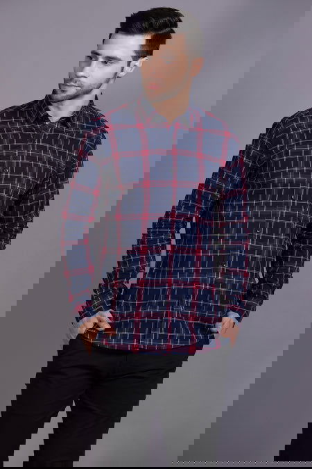 トップス SAINT Mxxxxxx FRNL CHECK SHIRT/RED/BLUE Saint Mxxxxxx / FLANNEL SHIRT/CHECK/BLUE│正規通販elephants