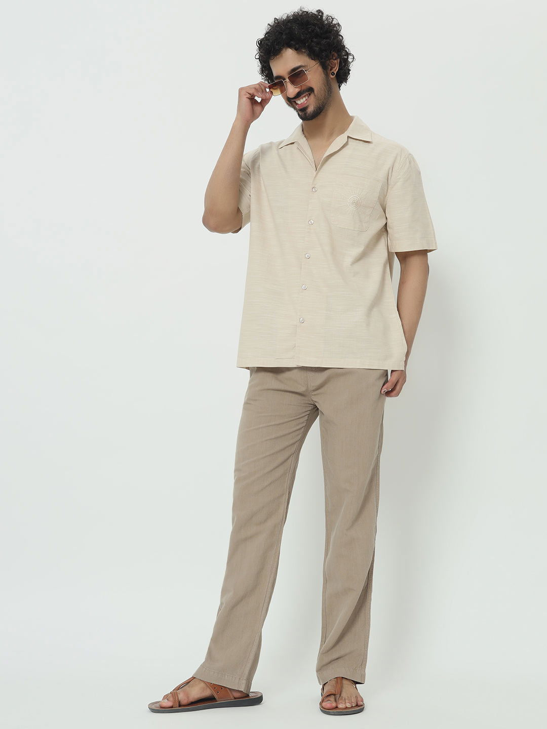 SAINTJONES-BEIGE LINEN PANTS - St.Jones