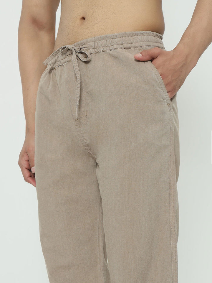 SAINTJONES-BEIGE LINEN PANTS - St.Jones