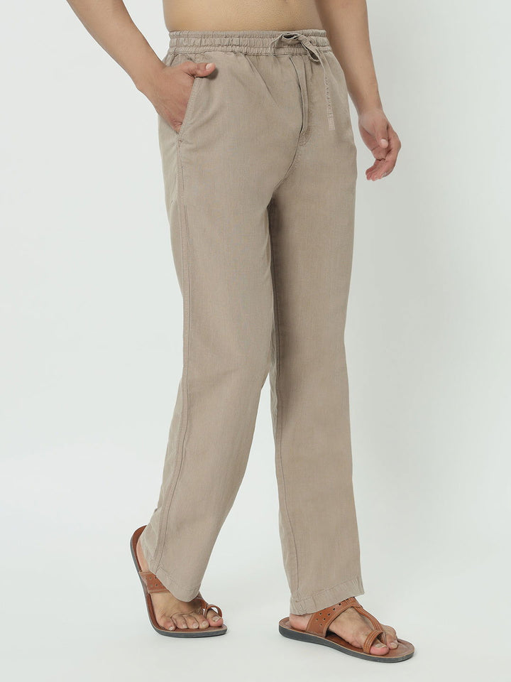 SAINTJONES-BEIGE LINEN PANTS - St.Jones