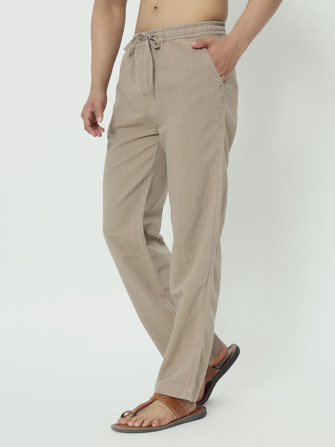 SAINTJONES-BEIGE LINEN PANTS - St.Jones