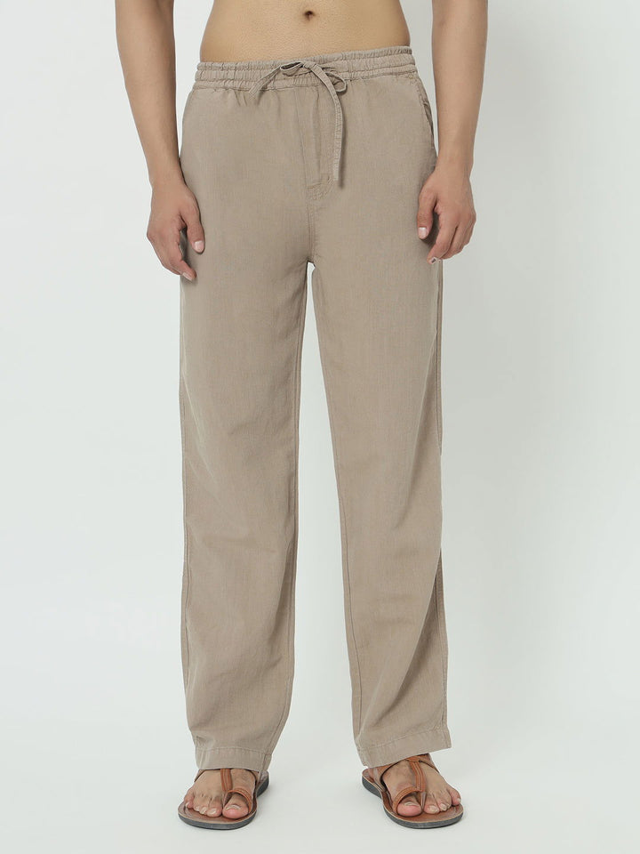 SAINTJONES-BEIGE LINEN PANTS - St.Jones