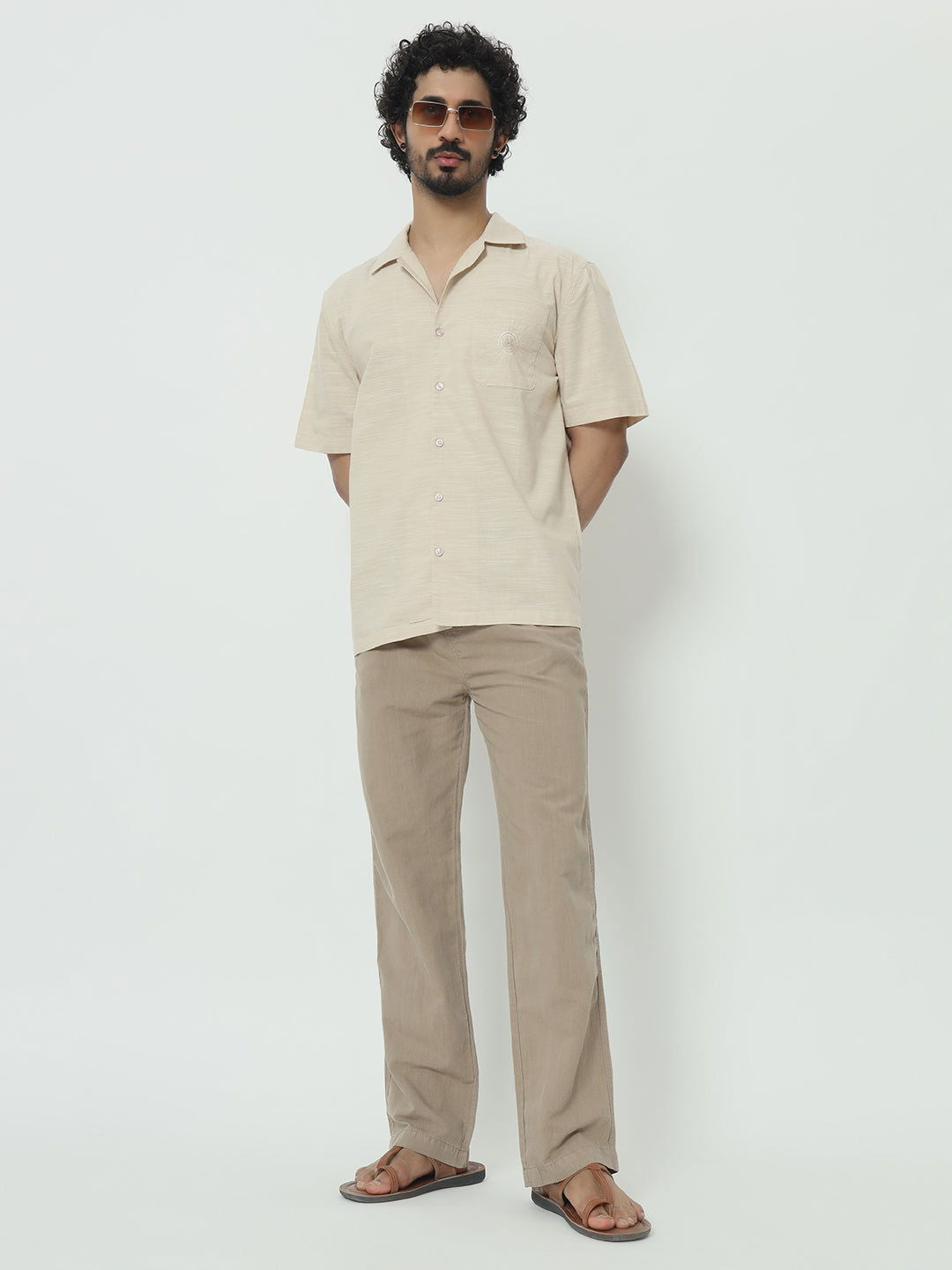 SAINTJONES-BEIGE LINEN PANTS - St.Jones