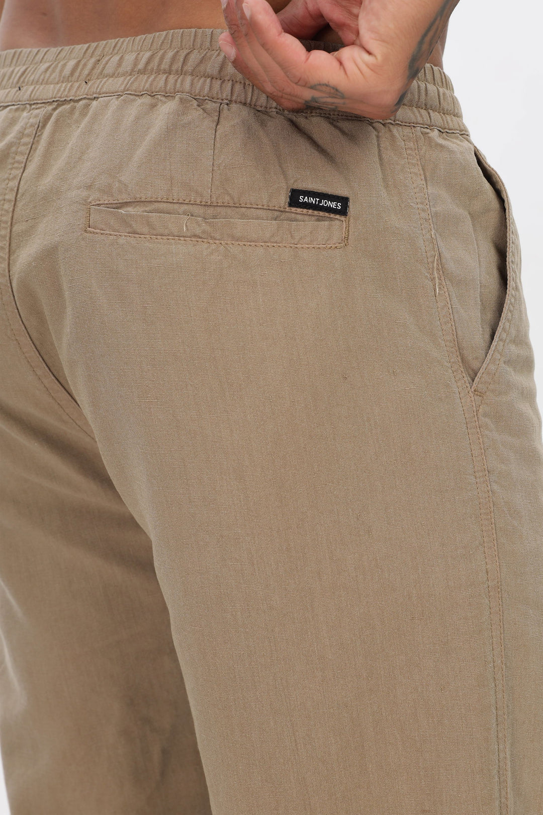 SAINTJONES-BEIGE LINEN PANTS - St.Jones