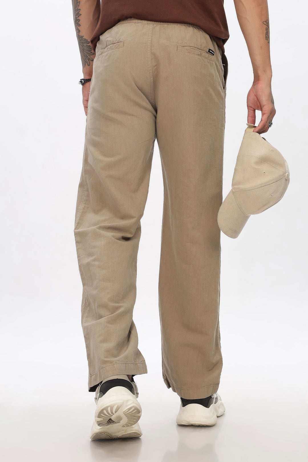 SAINTJONES-BEIGE LINEN PANTS - St.Jones