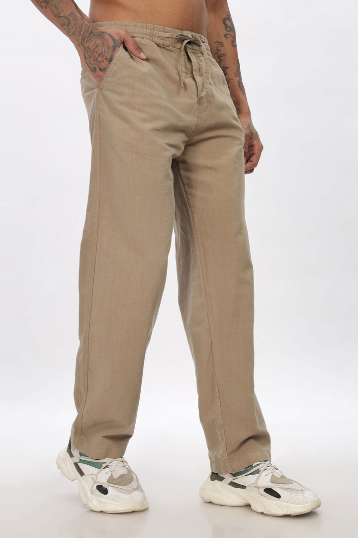 SAINTJONES-BEIGE LINEN PANTS - St.Jones