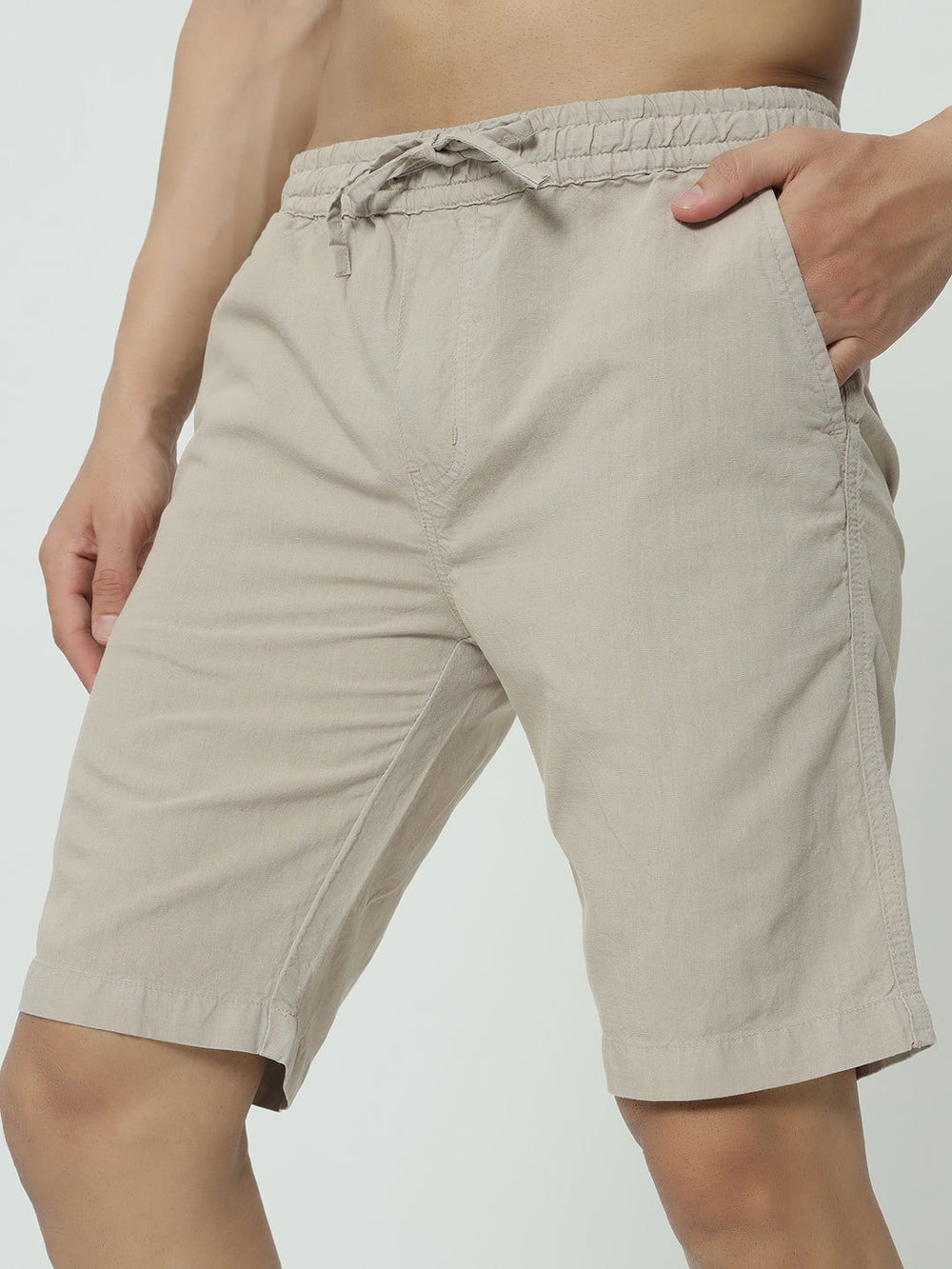 SAINTJONES-BEIGE LINEN SHORTS - St.Jones