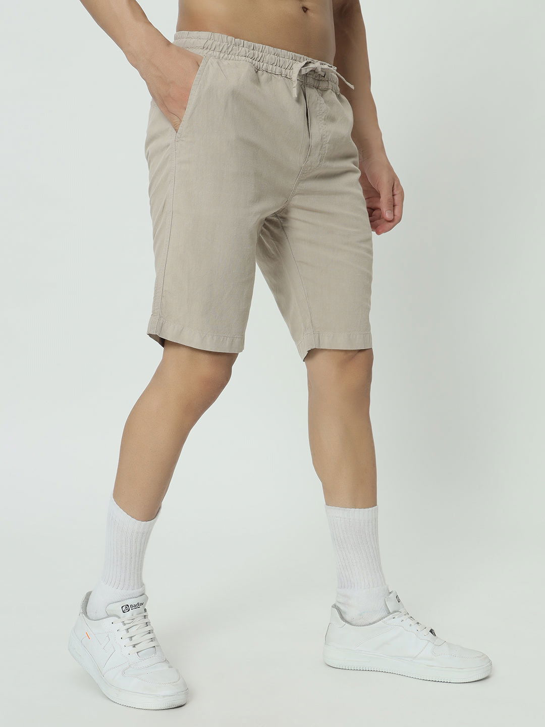 SAINTJONES-BEIGE LINEN SHORTS - St.Jones