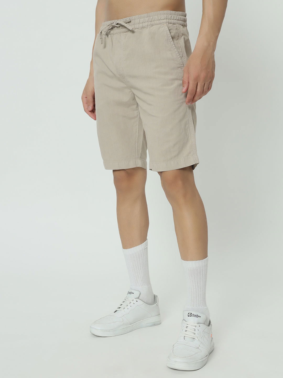 SAINTJONES-BEIGE LINEN SHORTS - St.Jones