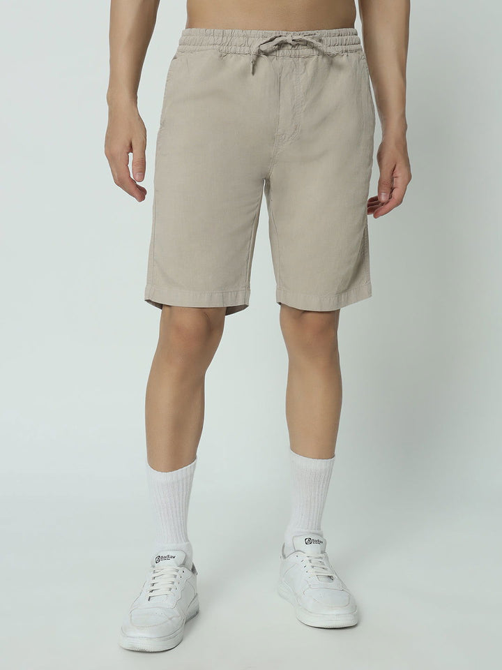 SAINTJONES-BEIGE LINEN SHORTS - St.Jones