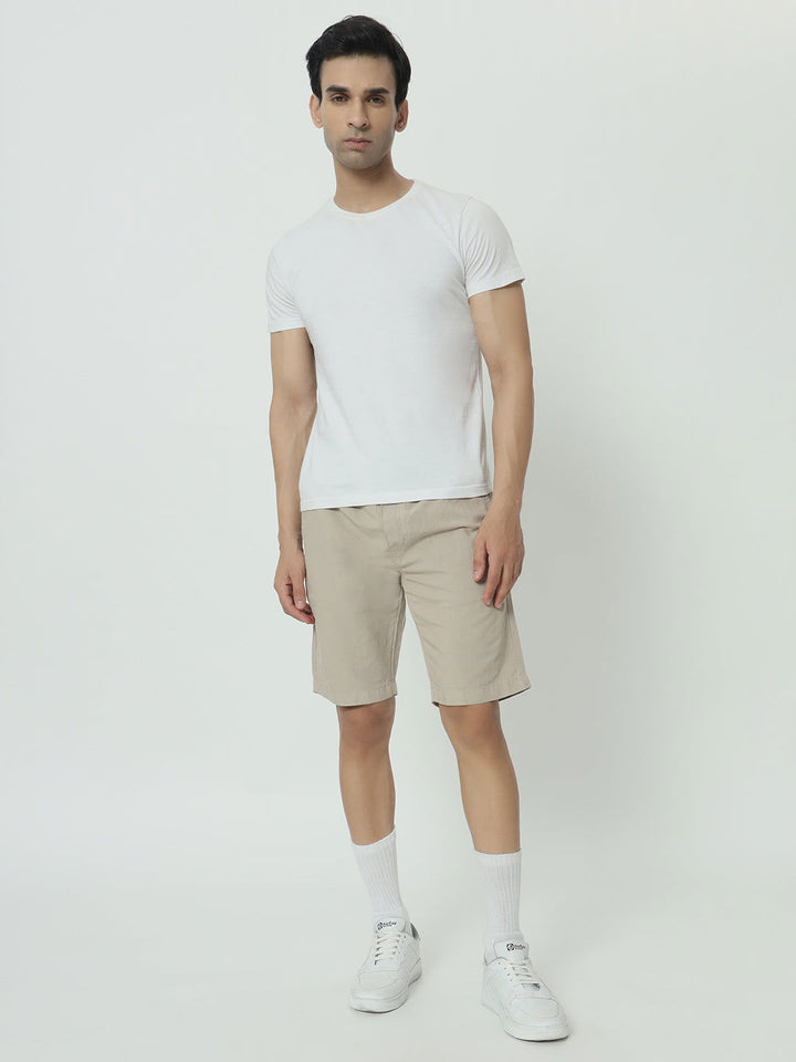 SAINTJONES-BEIGE LINEN SHORTS - St.Jones