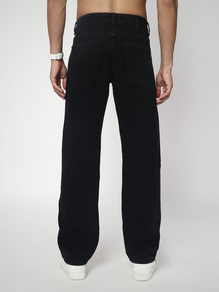 SAINTJONES-BLACK RELAXED FIT JEANS - St.Jones