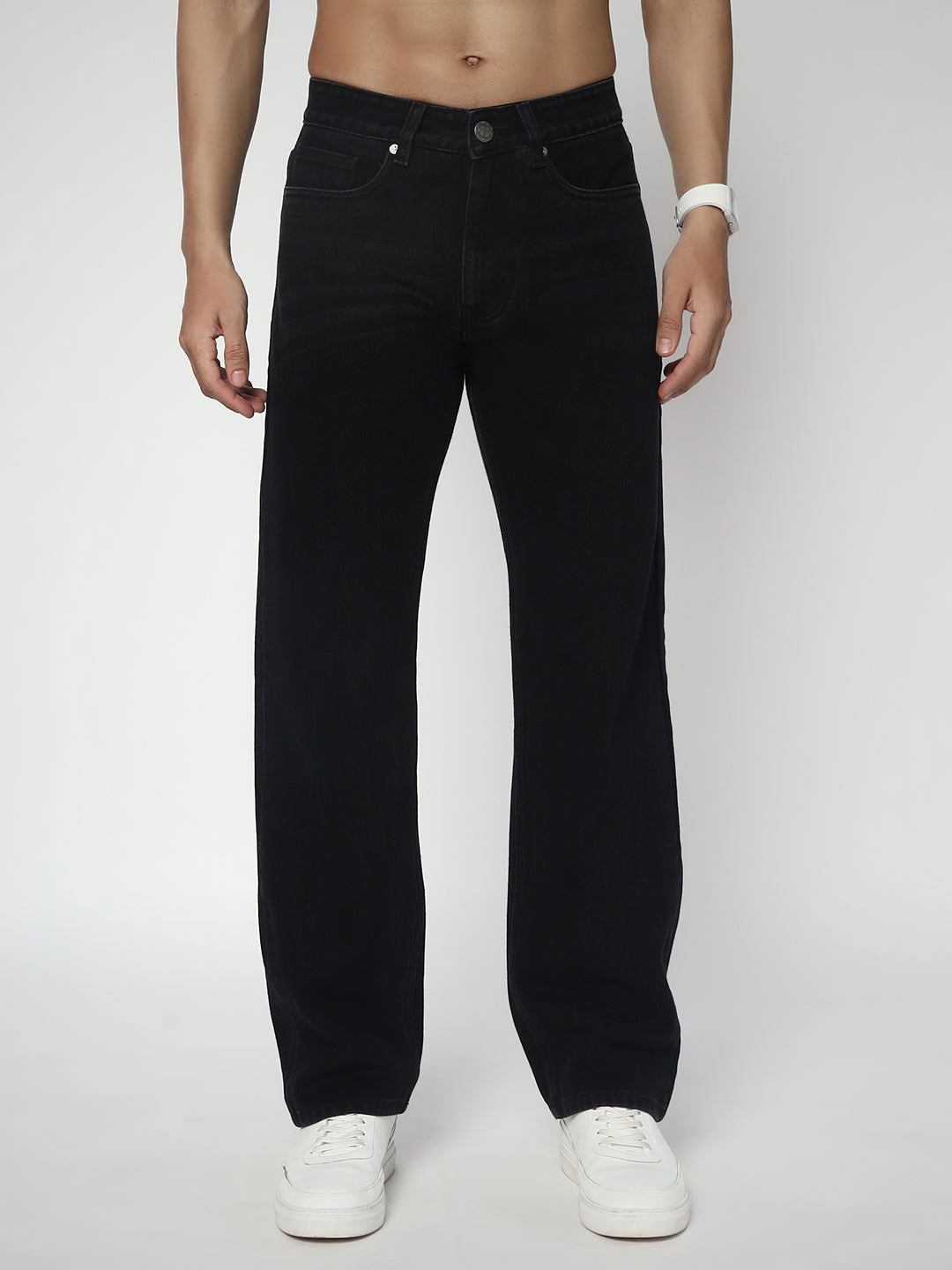 SAINTJONES-BLACK RELAXED FIT JEANS - St.Jones