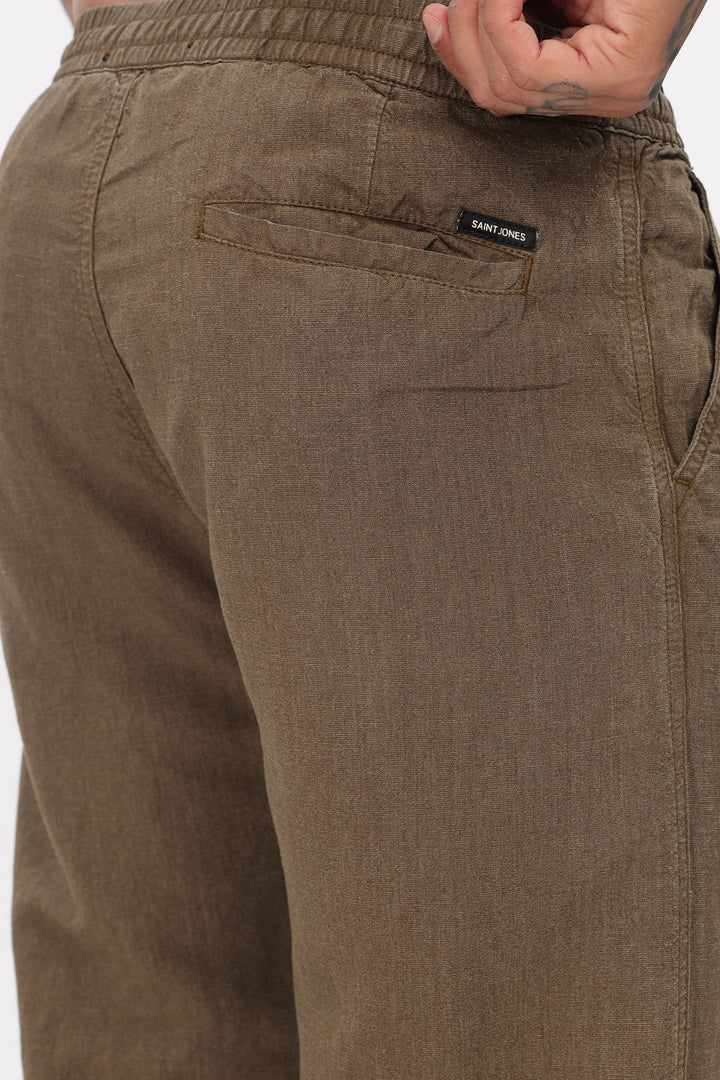 SAINTJONES-BROWN LINEN PANTS - St.Jones