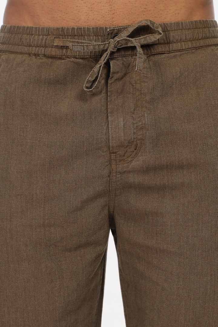 SAINTJONES-BROWN LINEN PANTS - St.Jones