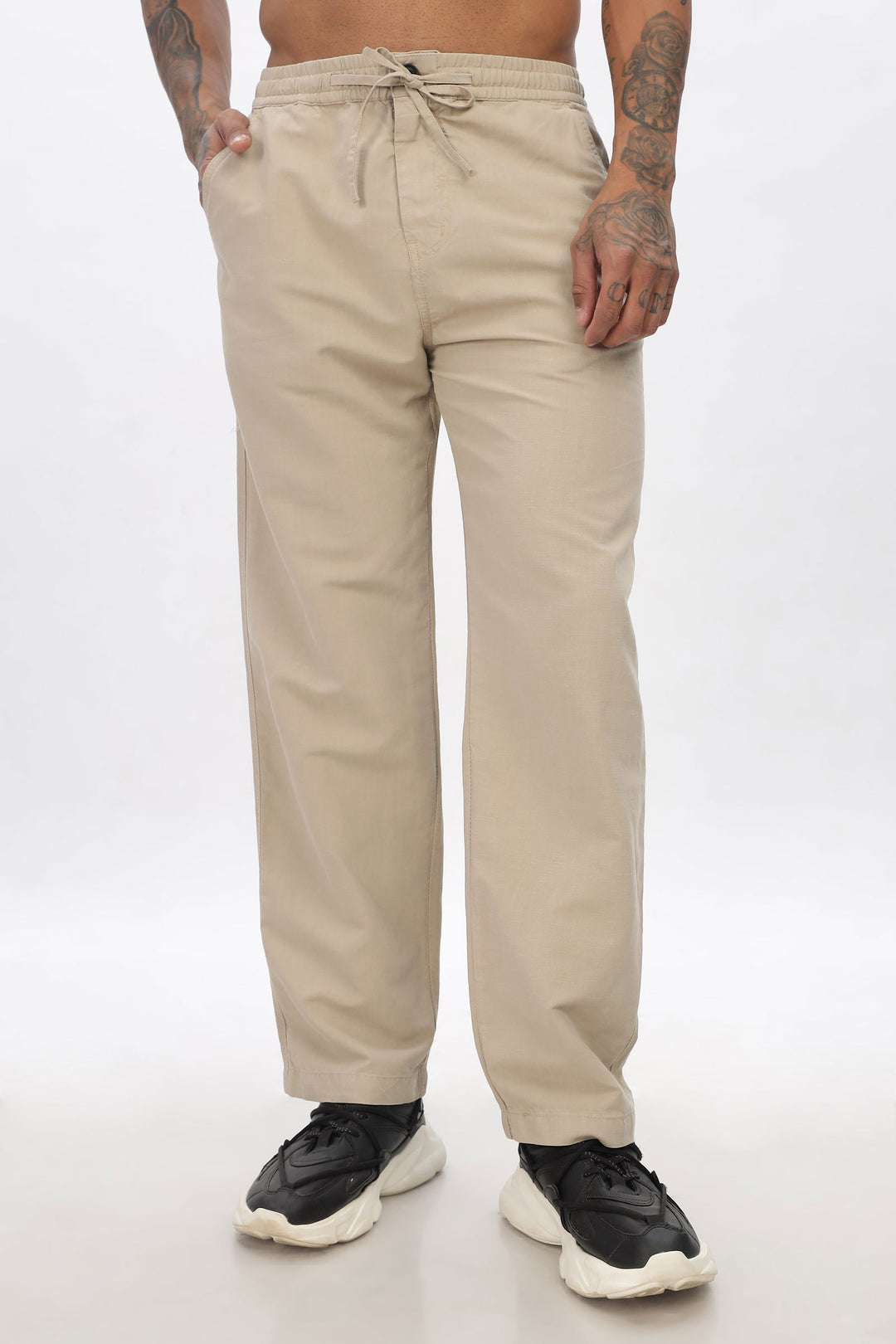 SAINTJONES-CREAM LINEN PANTS - St.Jones