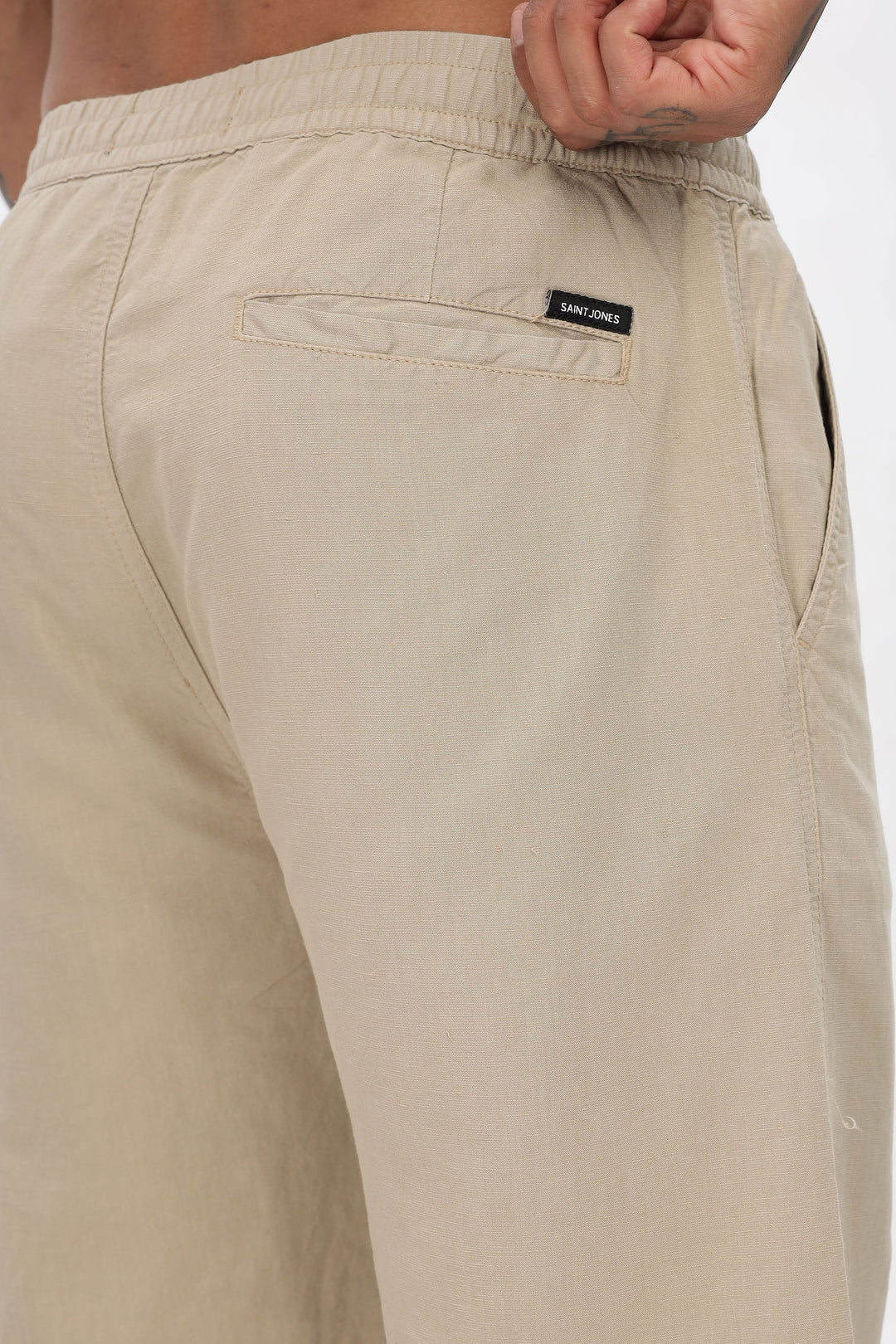 SAINTJONES-CREAM LINEN PANTS - St.Jones